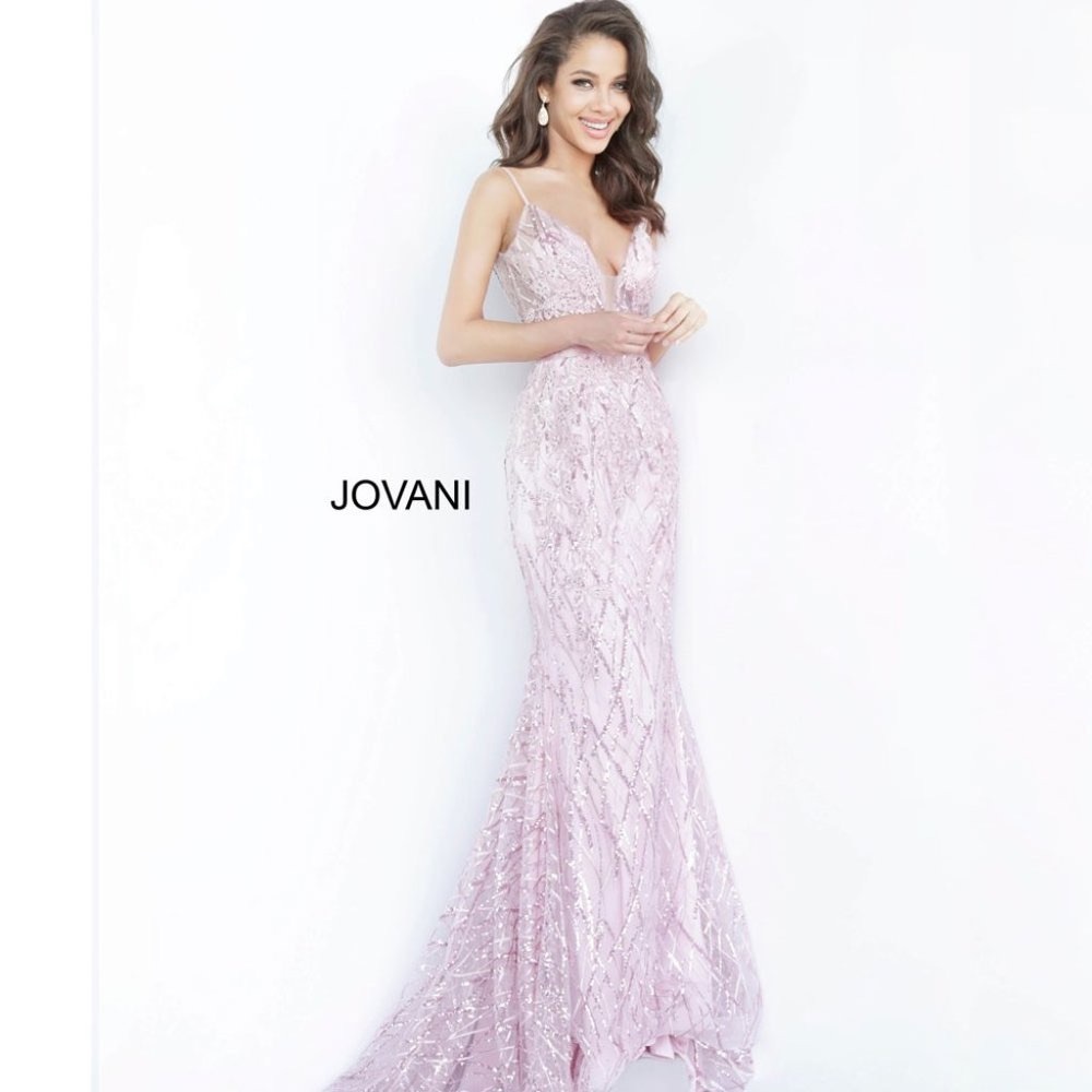 Jovani 02245 Pink Beaded Prom Pageant Dress